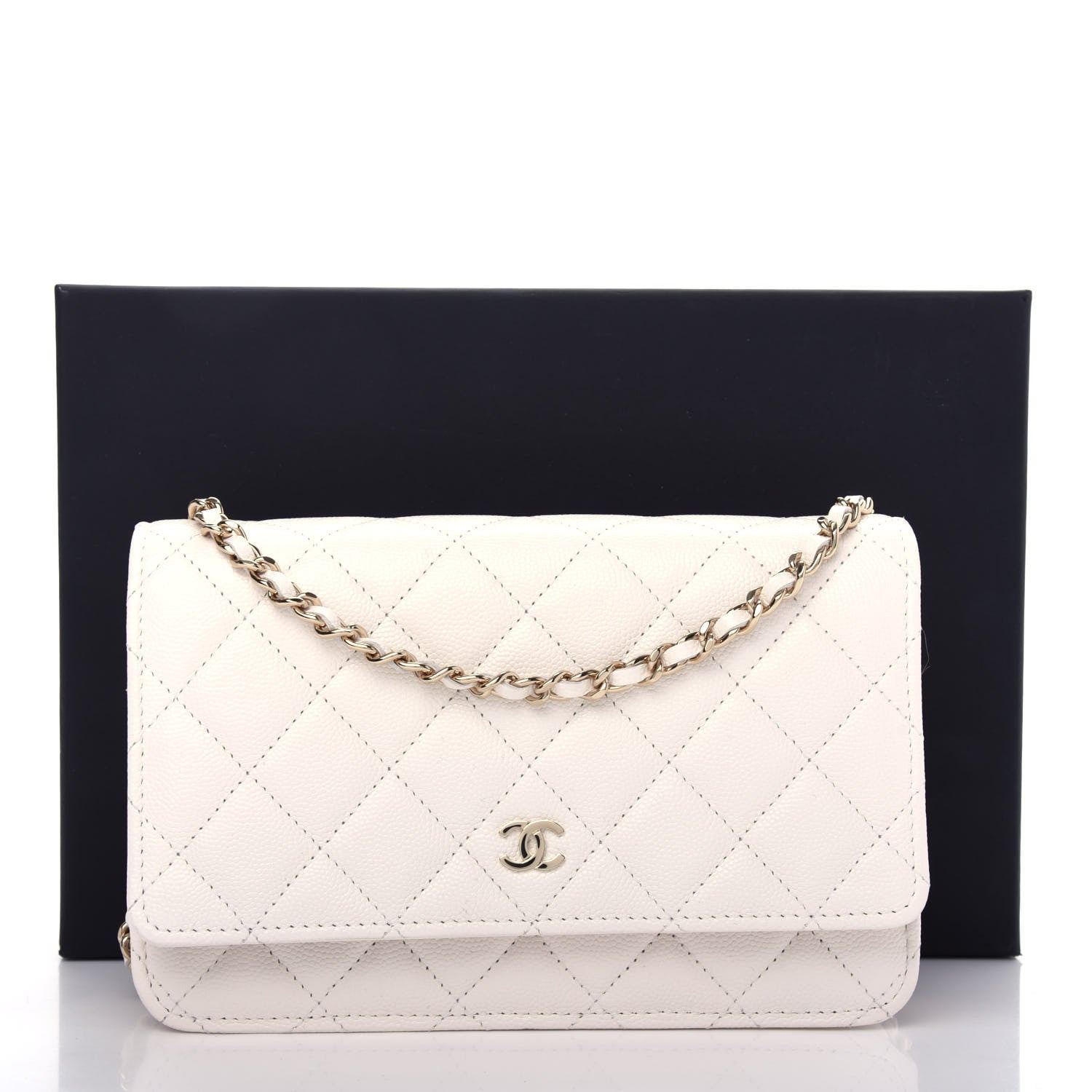 Chanel Caviar Quilted Wallet On Chain WOC White 12 of 13