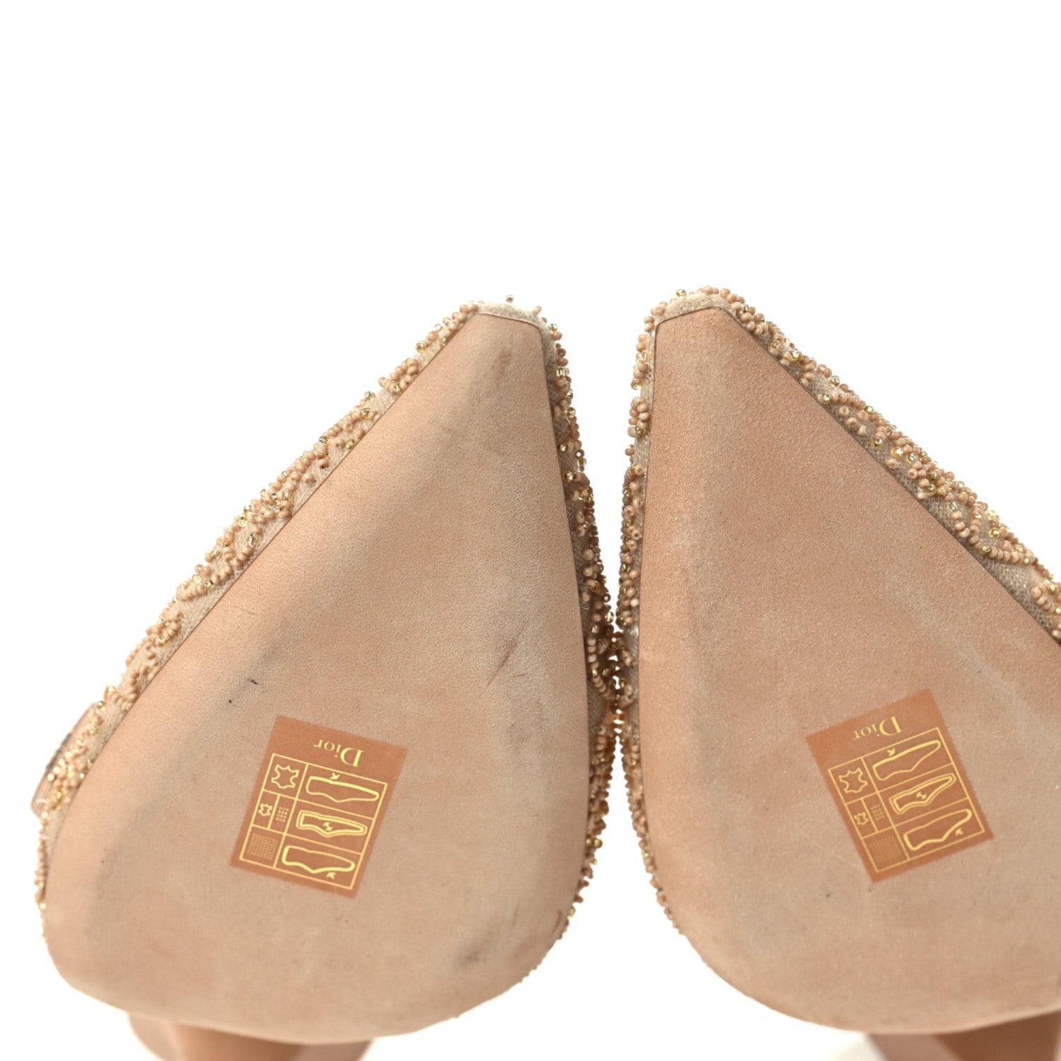 Christian Dior Mesh Grosgrain Crystal Constantine Embroidered J'Adior Slingback 100mm Pumps 39.5 Nude 6 of 10