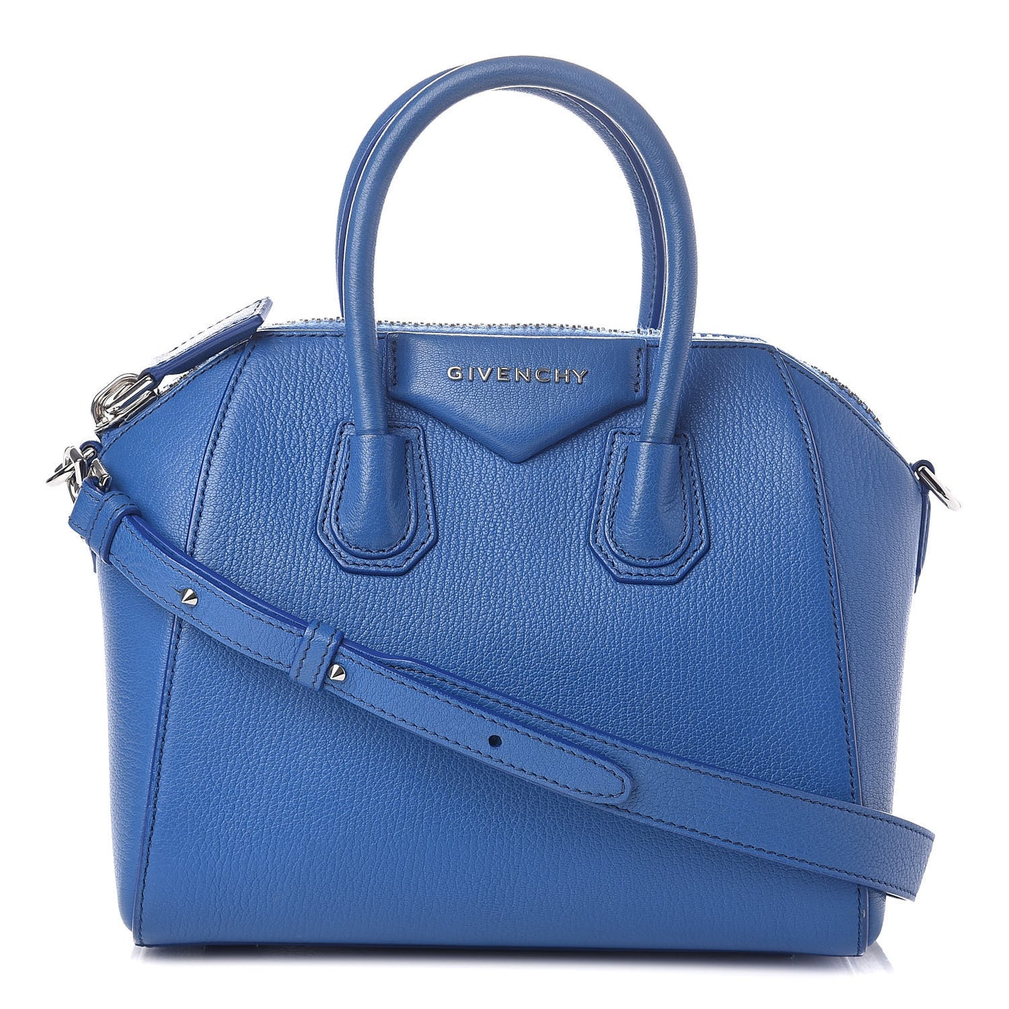 Sugar Goatskin Mini Antigona Indigo Blue