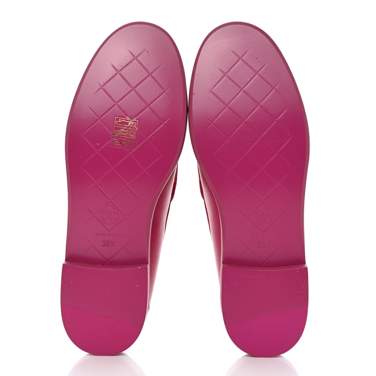Lambskin Quilted CC Turnlock Loafers 38.5 Fuchsia