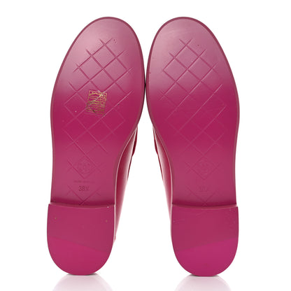 Chanel Lambskin Quilted CC Turnlock Loafers 38.5 Fuchsia 5 of 9