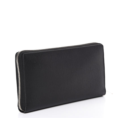 Balenciaga Striped Calfskin Essential Continental Zip Around Wallet Black 2 of 7