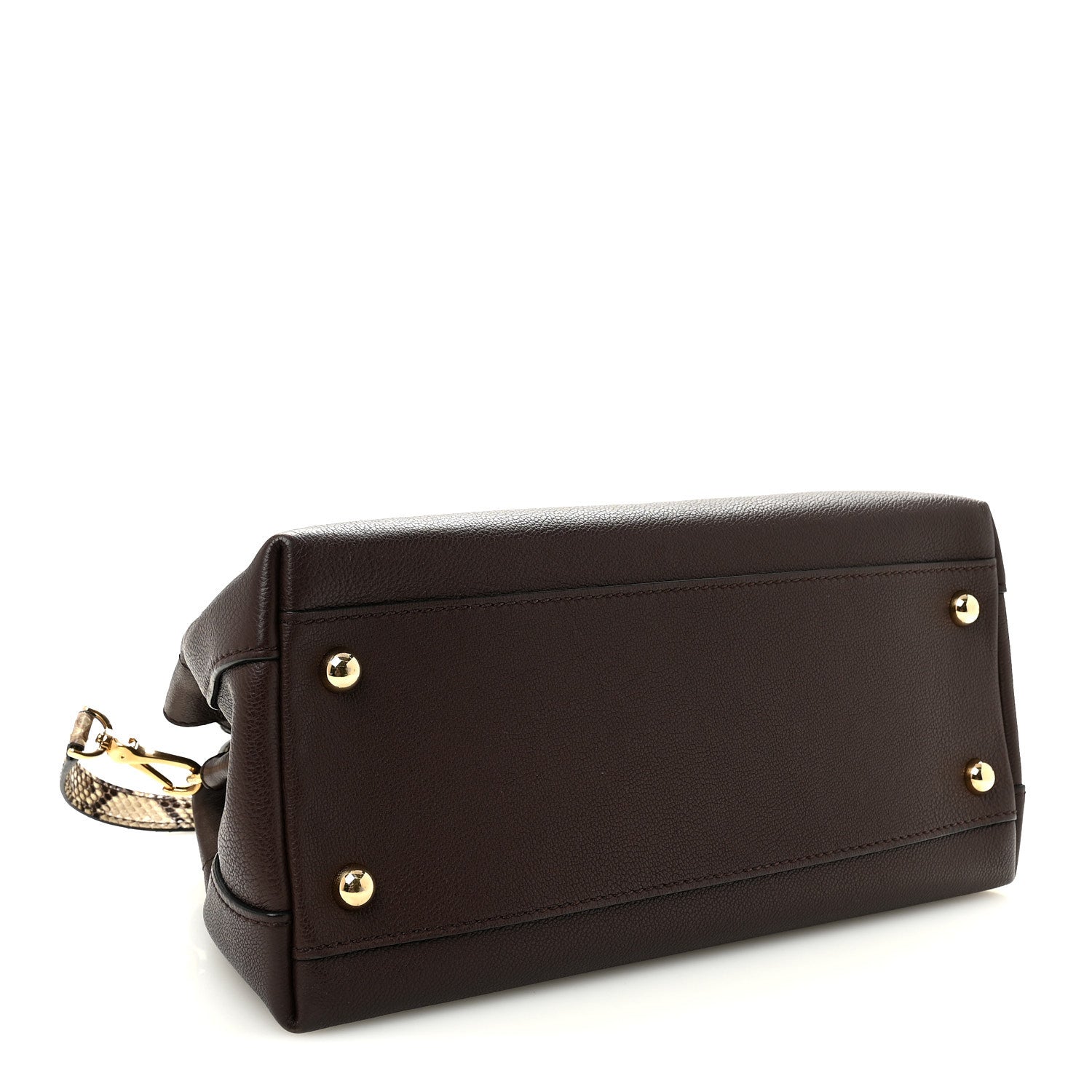 イ*ゴ様 Burberry Burberrys バーバリーズ Burberry Grainy Calfskin Snakeskin Small Milton Satchel Brown
