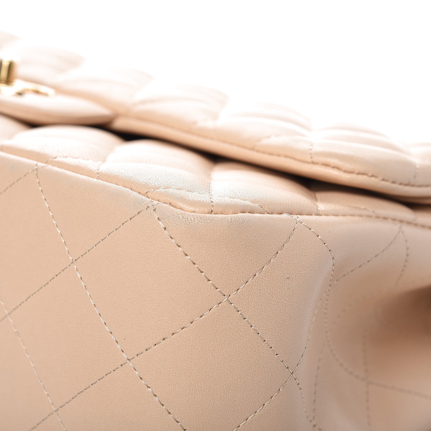 Chanel Lambskin Quilted Jumbo Double Flap Beige Clair 10 of 15