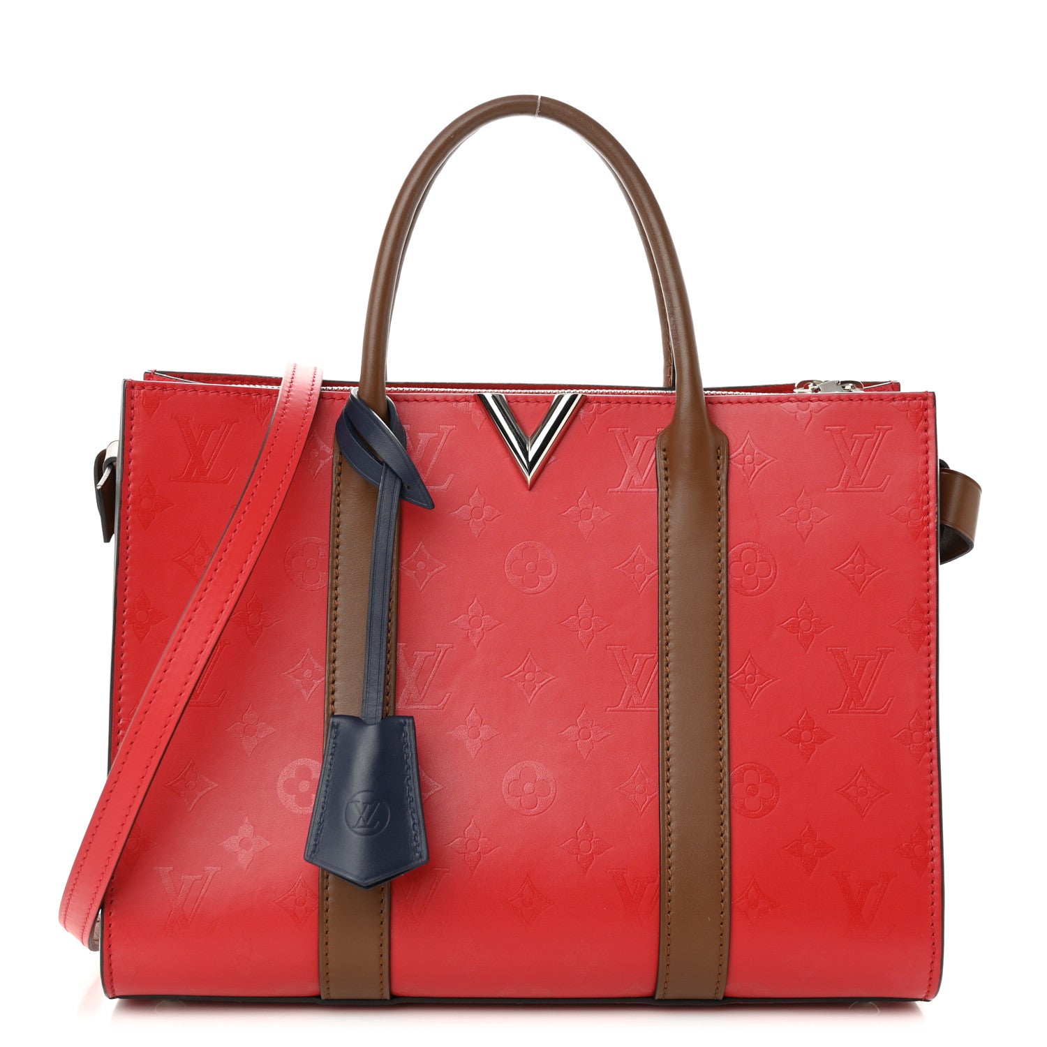 Louis Vuitton Monogram Cuir Plume Very Tote MM Rubis Noisette 1 of 10