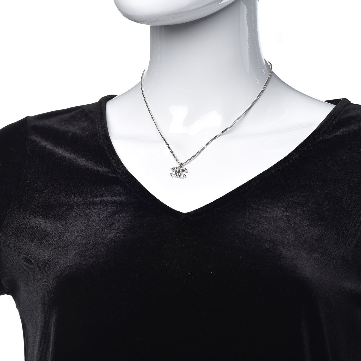 Crystal Timeless CC Necklace Silver