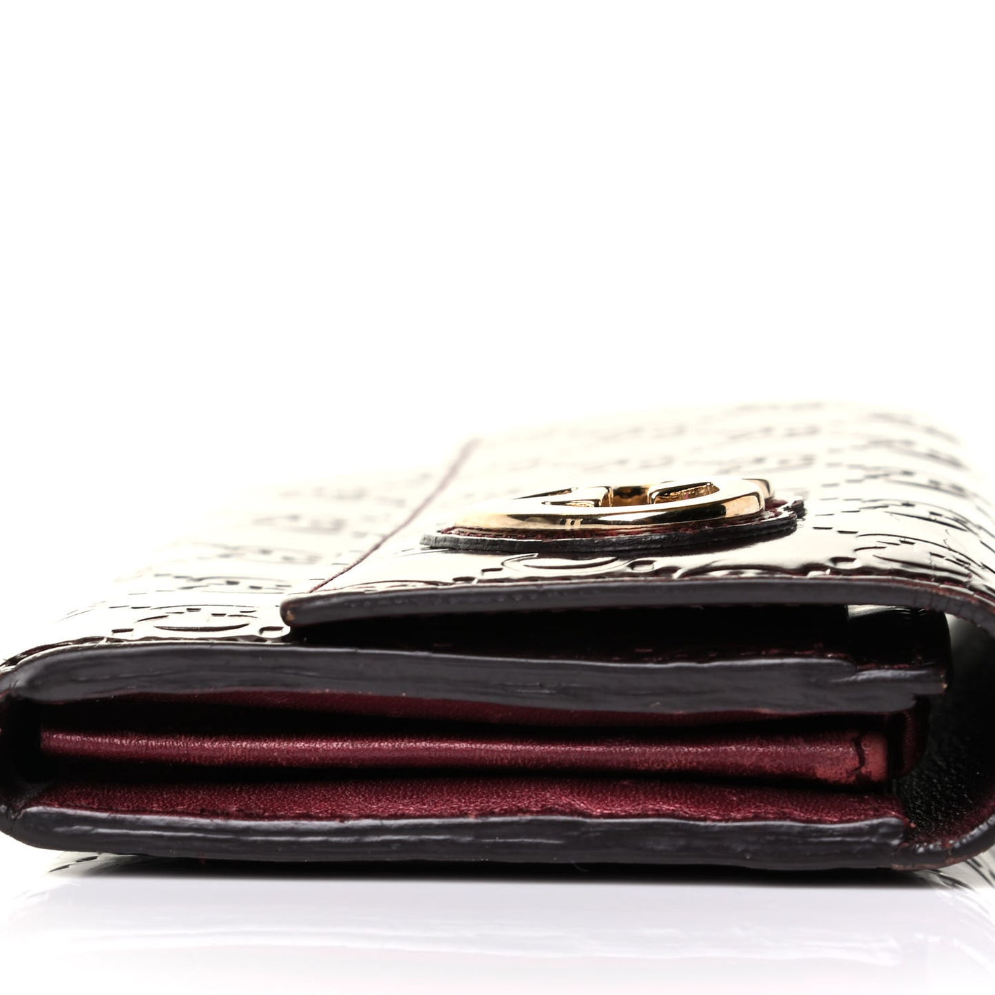 Shine Guccissima Lovely Heart Continental Wallet Scarlatto