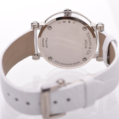 Tiffany 18K White Gold Alligator Diamond 30mm Atlas Quartz Watch 6 of 7