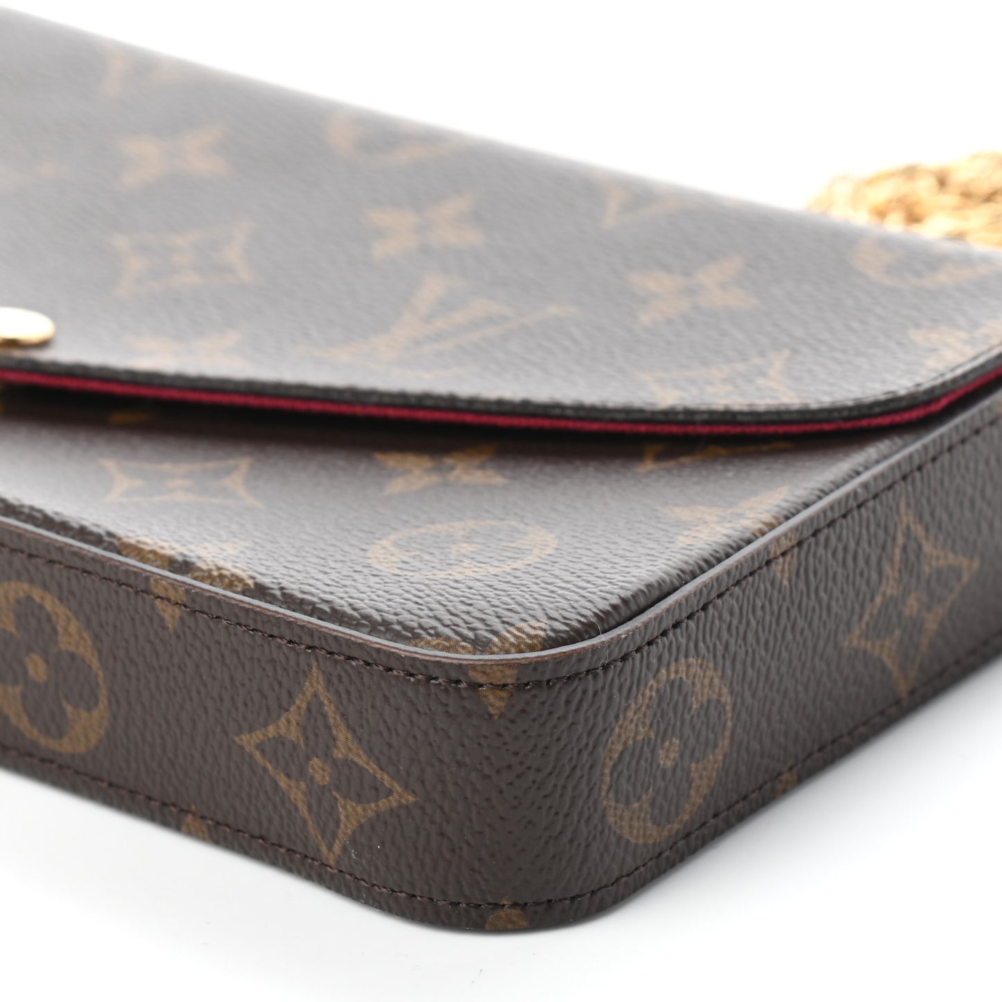 Monogram Pochette Felicie Chain Wallet Fuchsia