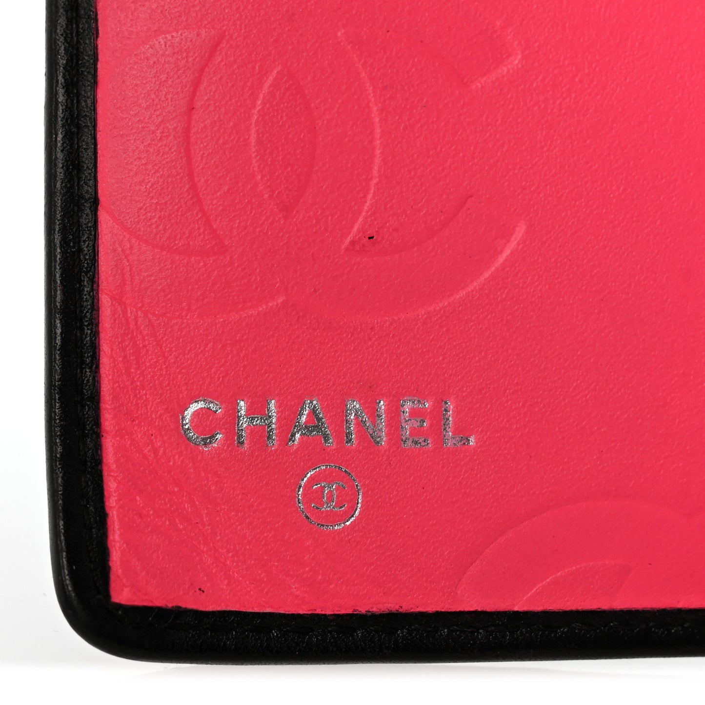 Calfskin Quilted Cambon Yen Wallet Black White