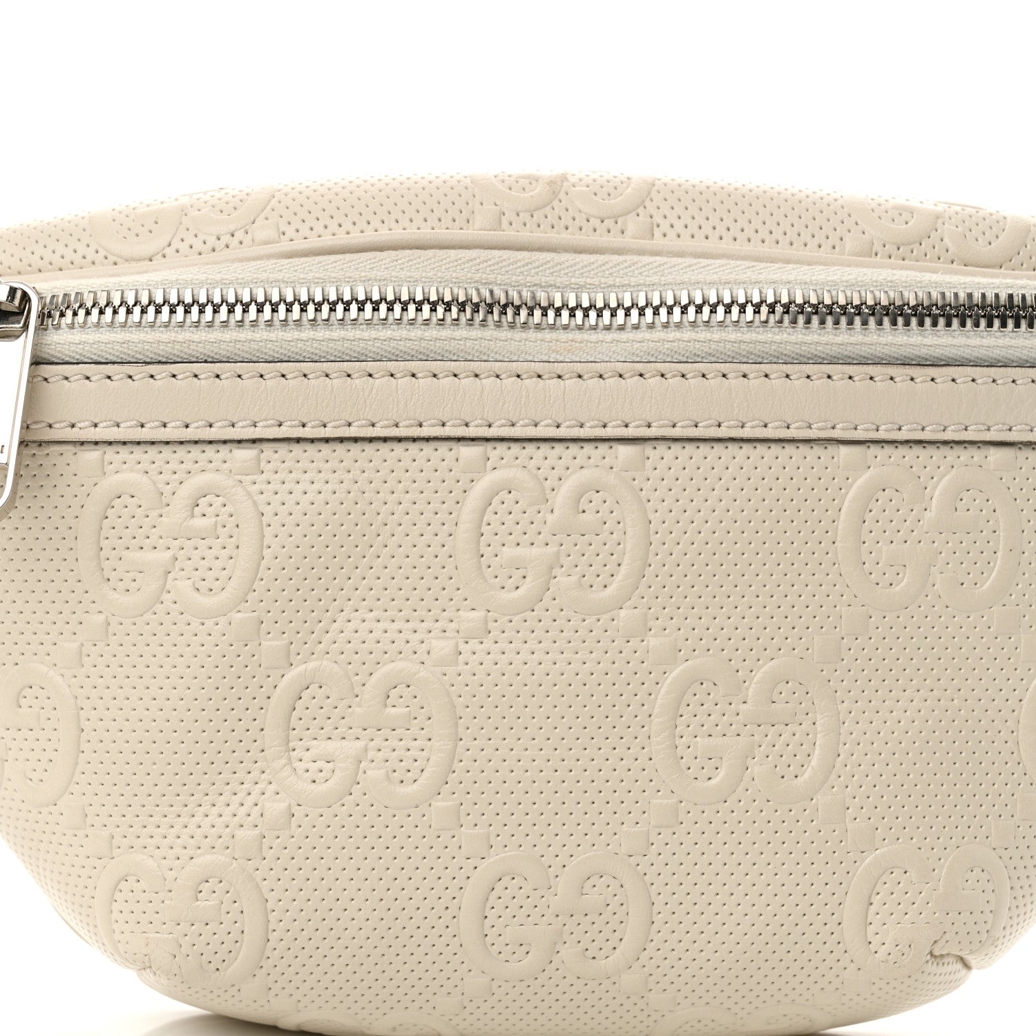 Gucci Calfskin GG Tennis Embossed Belt Bag Mystic White 8 of 11