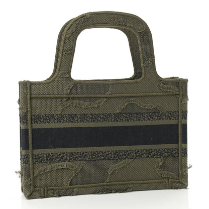 Christian Dior Canvas Embroidered Camouflage Mini Book Tote Green 3 of 8