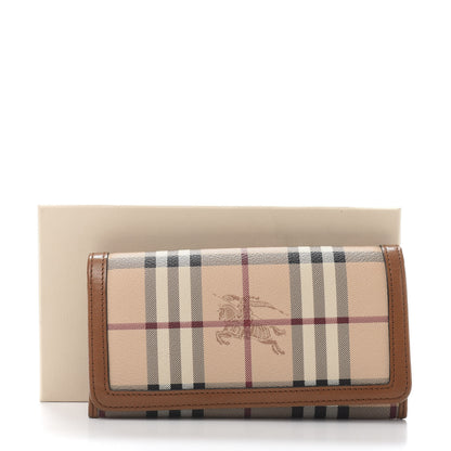 Burberry Haymarket Check Penrose Continental Wallet Tan 11 of 11