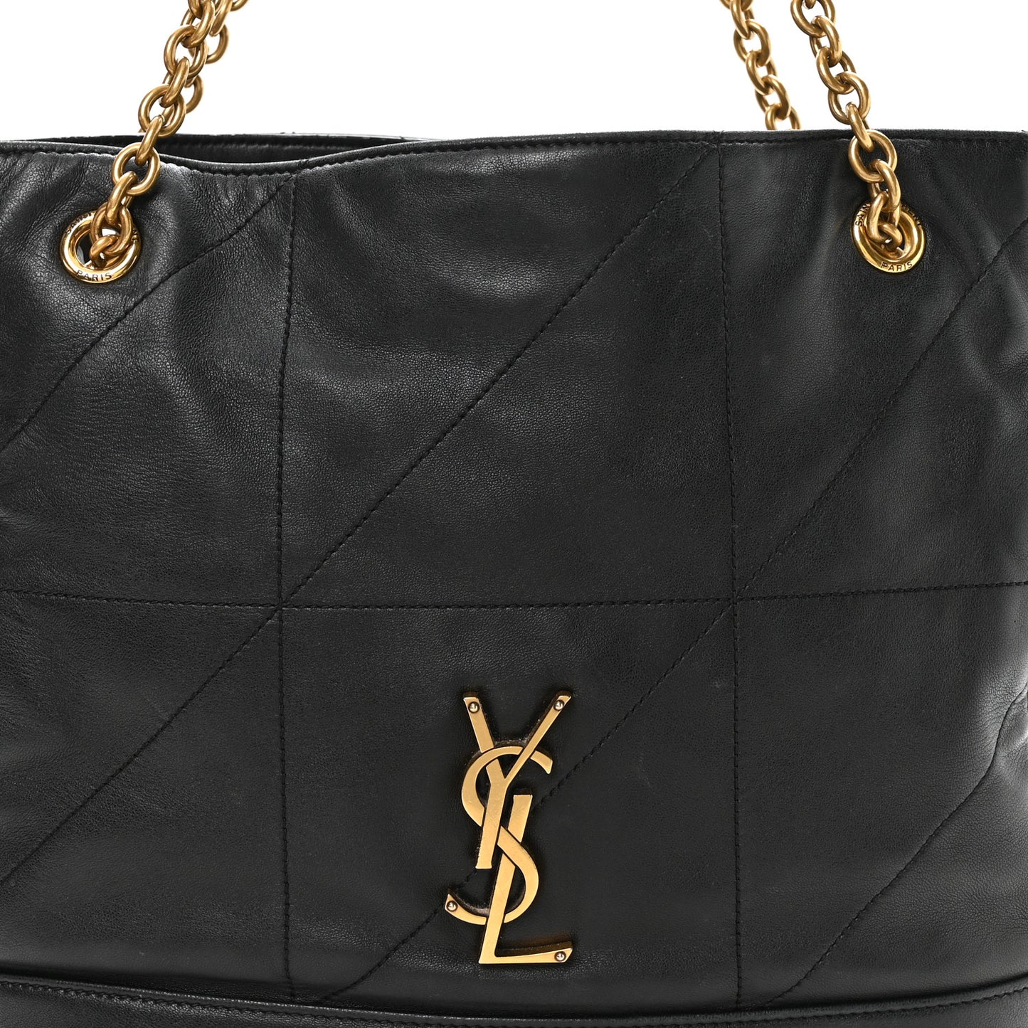 Lambskin Small Jamie Shopping Tote Black