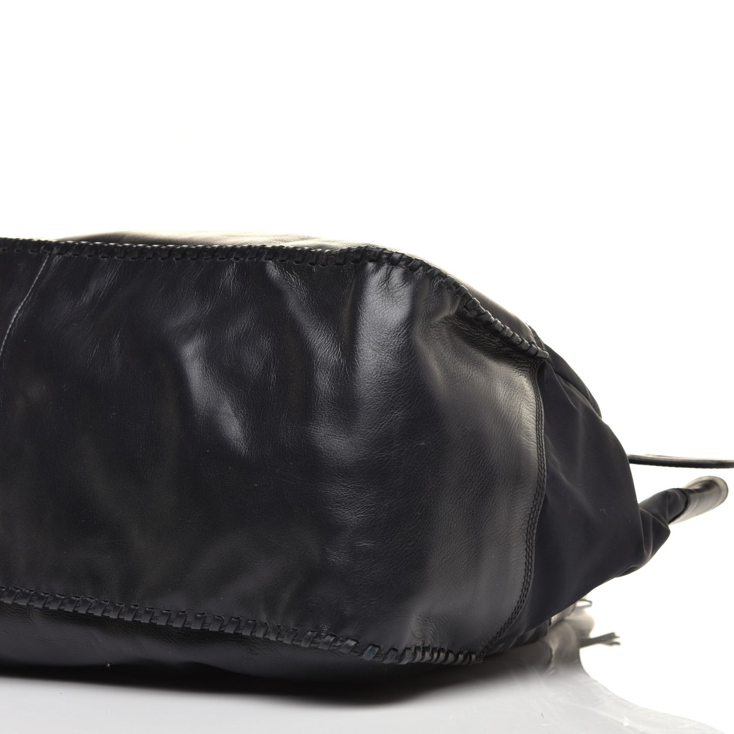 Tessuto Nylon Nappa Soft Drawstring Tote Navy Black