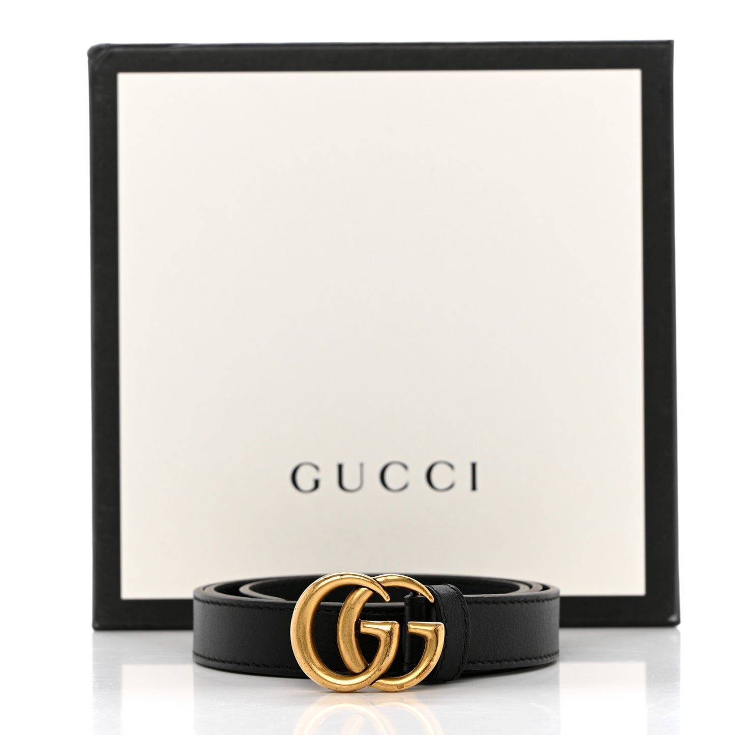 Calfskin Double G 20mm Belt 75 30 Black