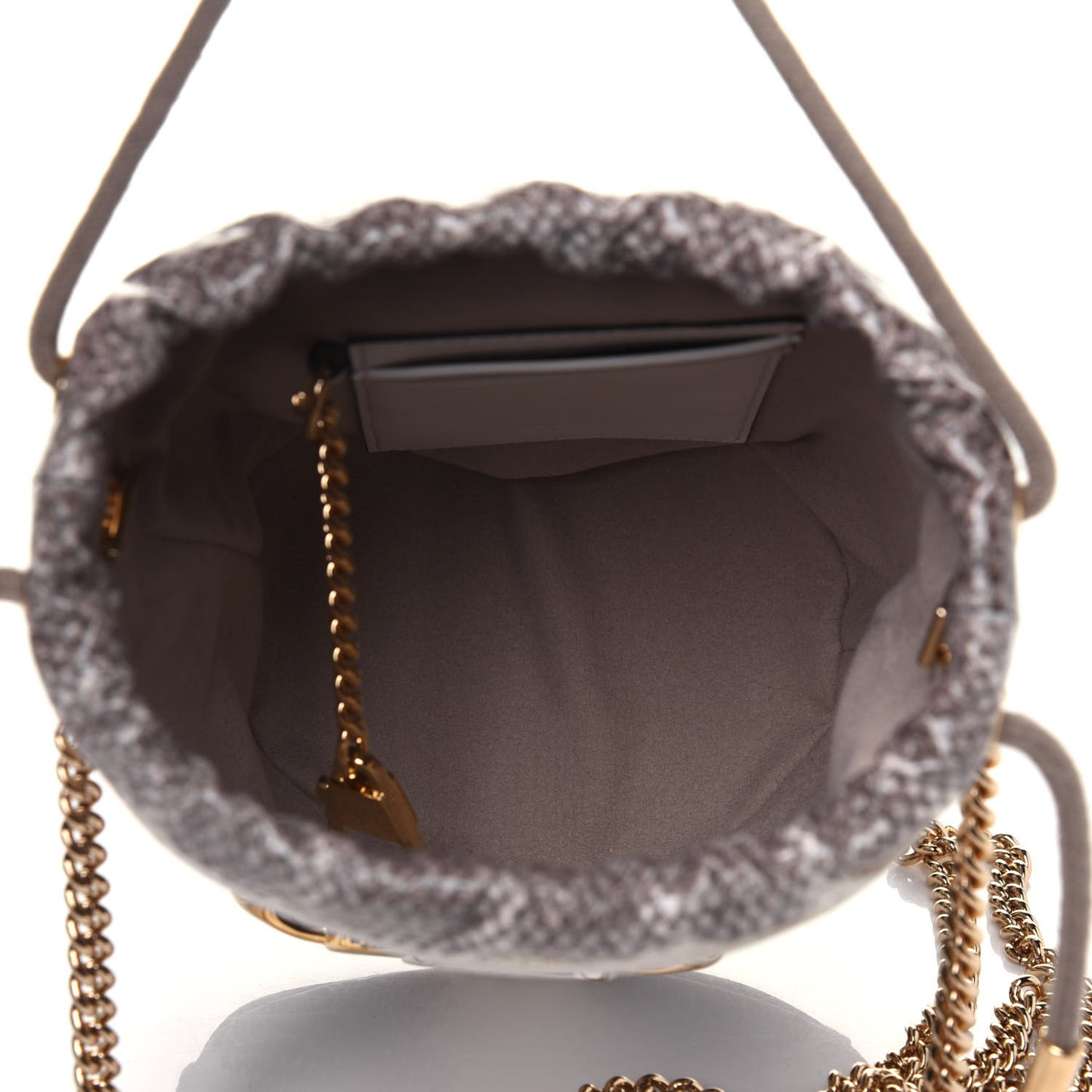 Snakeskin Mini Zumi Bucket Bag Grey