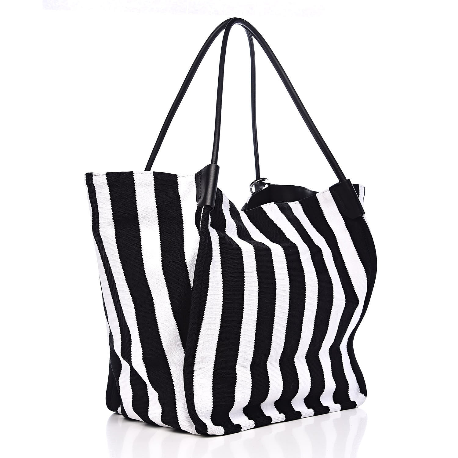 Proenza Schouler Knit Stripes Extra Large Tote Black Ecru 3 of 12