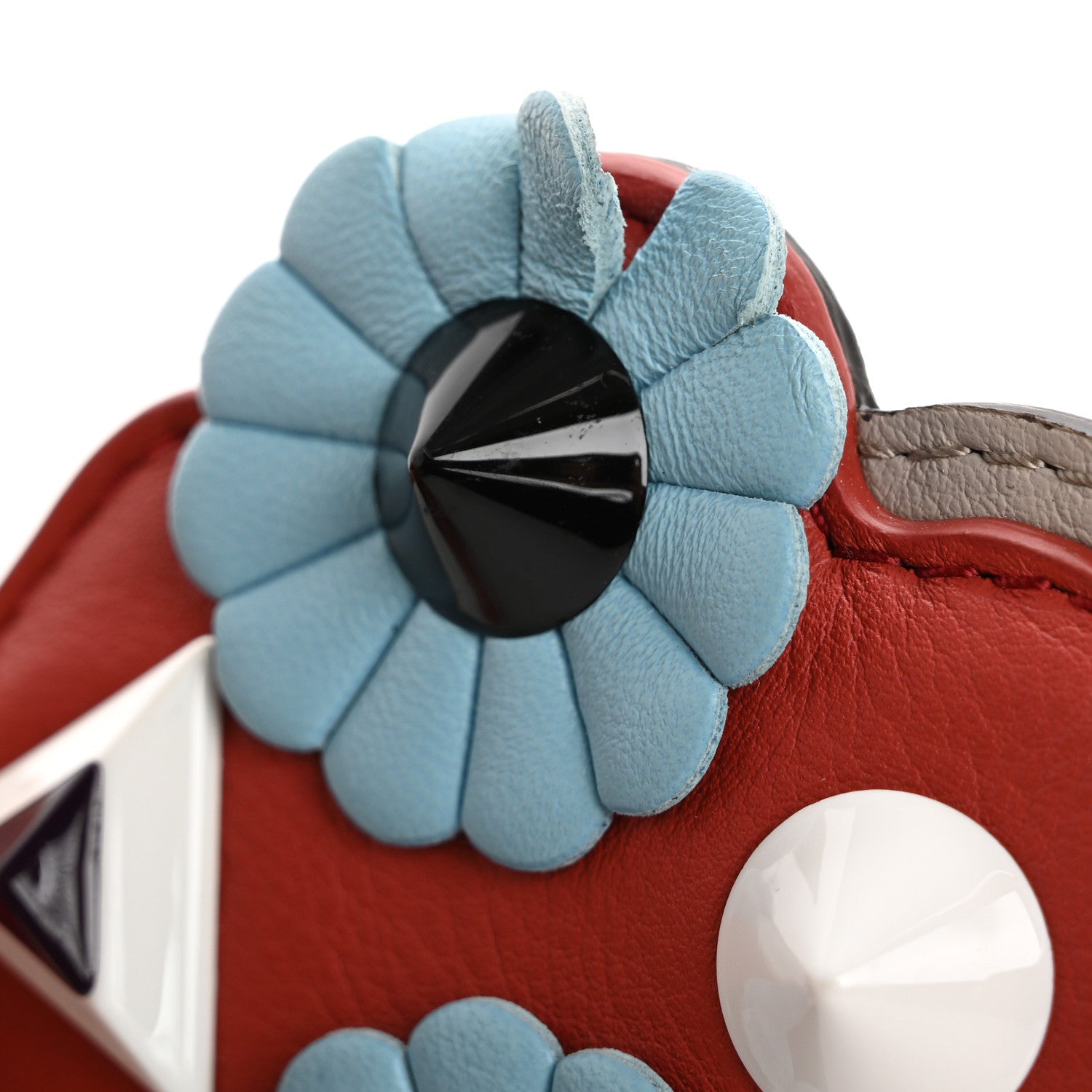 Fendi Vitello Dolce Nappa Hypnoteyes Bi-Color Scalloped Spike Studded Strap You Sienna Multicolor 6 of 8
