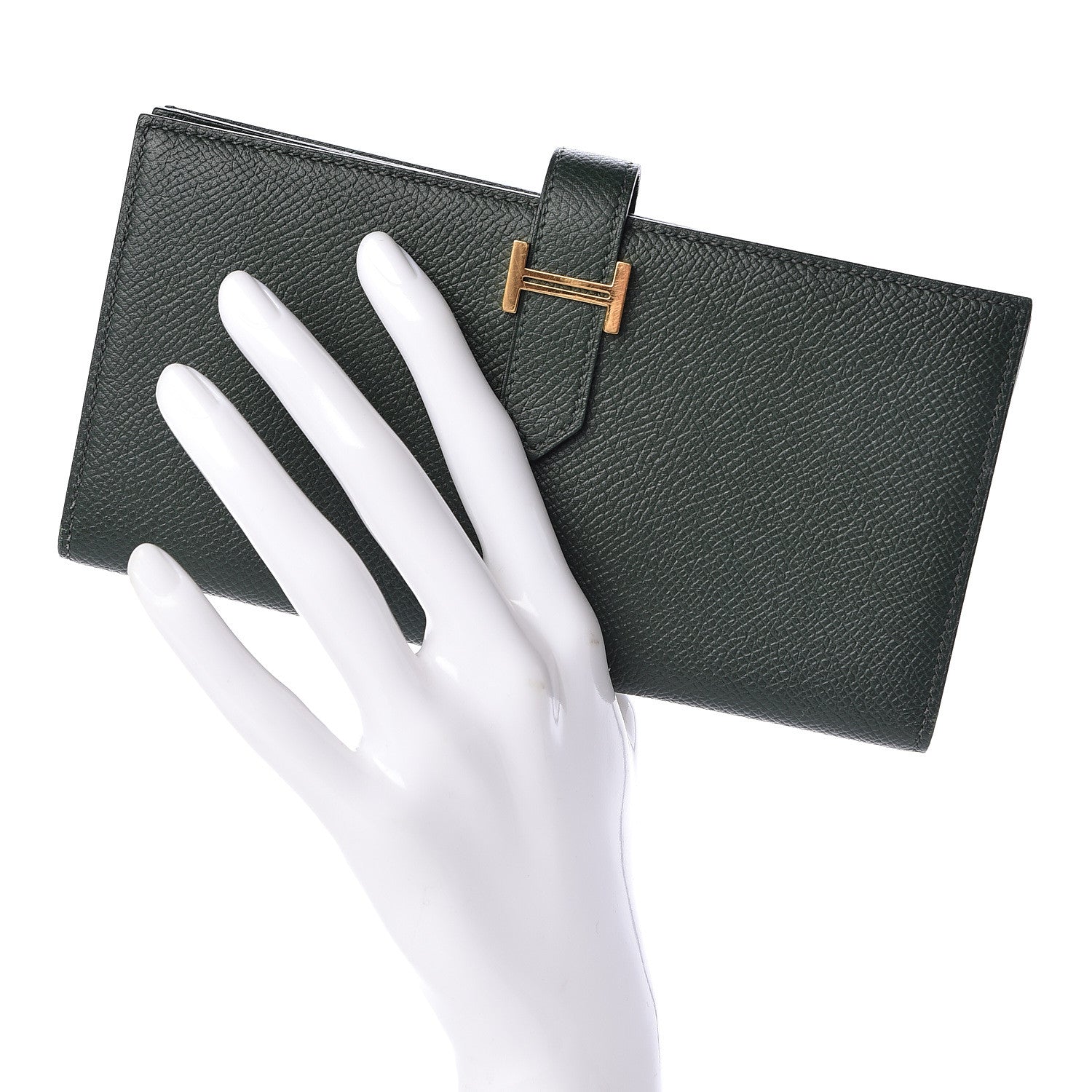 Hermes Epsom Bearn Gusset Wallet Vert Anglais 2 of 6