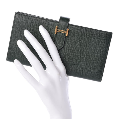 Hermes Epsom Bearn Gusset Wallet Vert Anglais 2 of 6