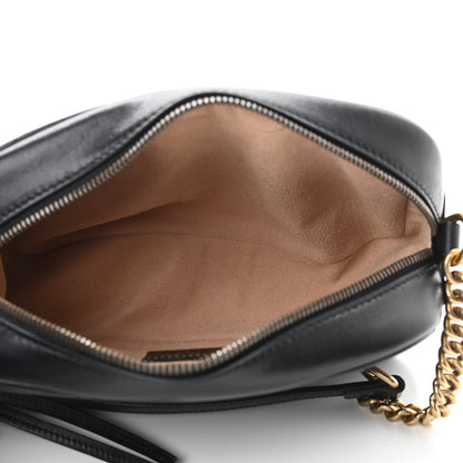 Gucci Calfskin Matelasse Small GG Marmont Chain Shoulder Bag Black 5 of 11