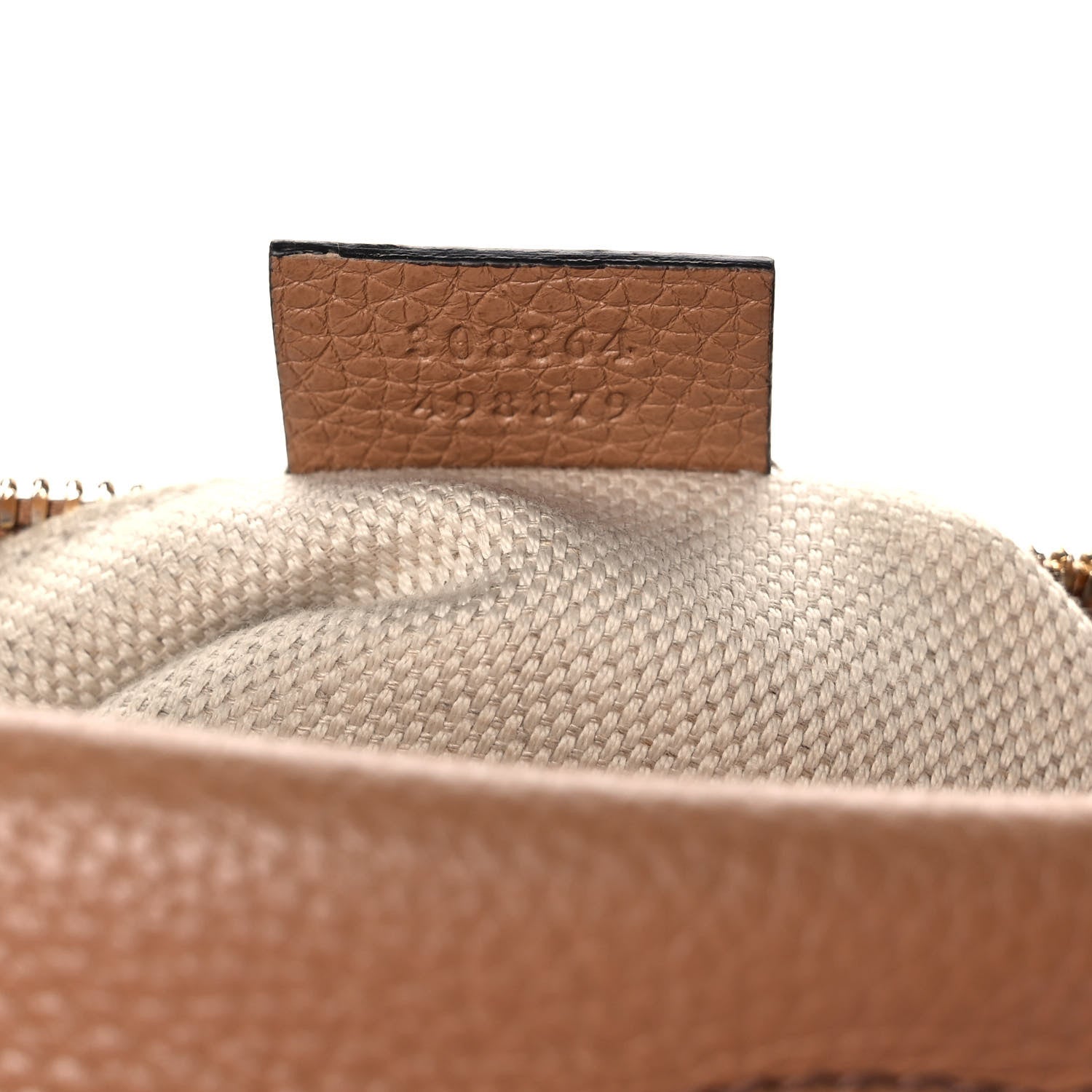 Gucci Pebbled Calfskin Small Soho Disco Bag Camelia 9 of 10