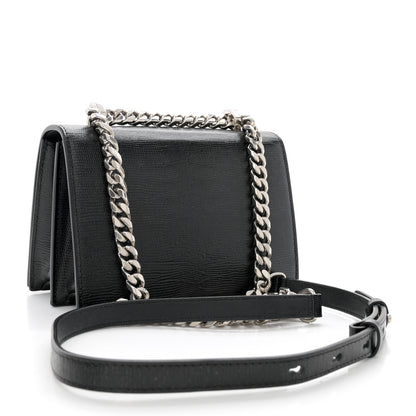 Alexander McQueen Lizard Embossed Calfskin Knuckle Crossbody Black 3 of 12