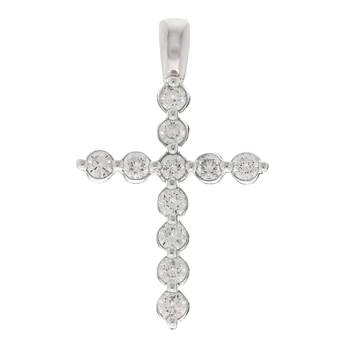 14K White Gold Diamond .45ctw Cross Pendant