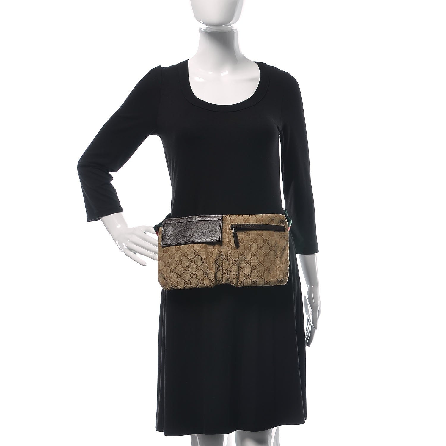 Gucci Monogram Web Belt Bag Dark Brown 2 of 9