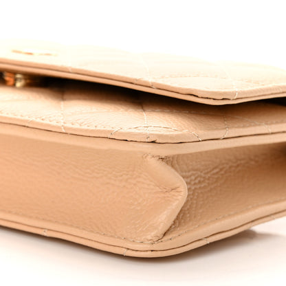 Chanel Caviar Quilted Wallet On Chain WOC Beige 11 of 13
