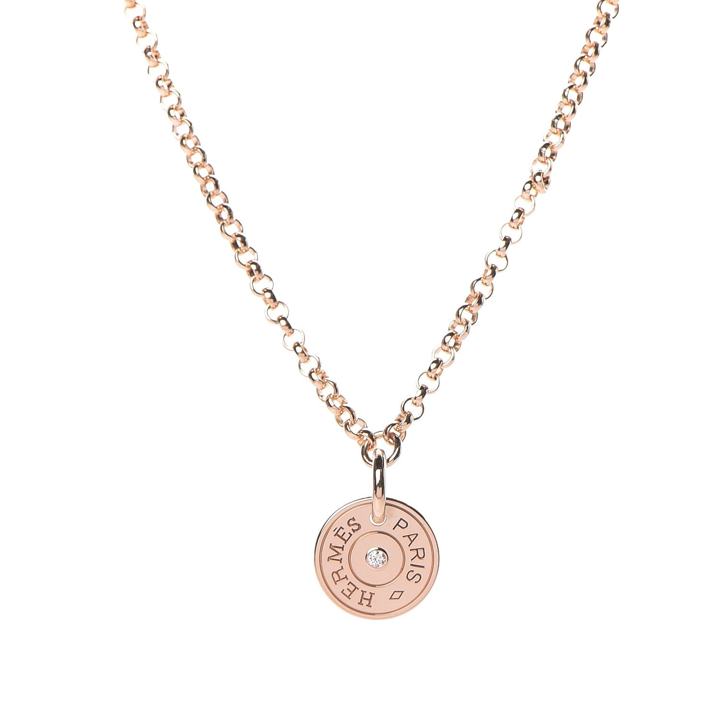 18K Rose Gold Diamond Gambade Clou de Selle Necklace
