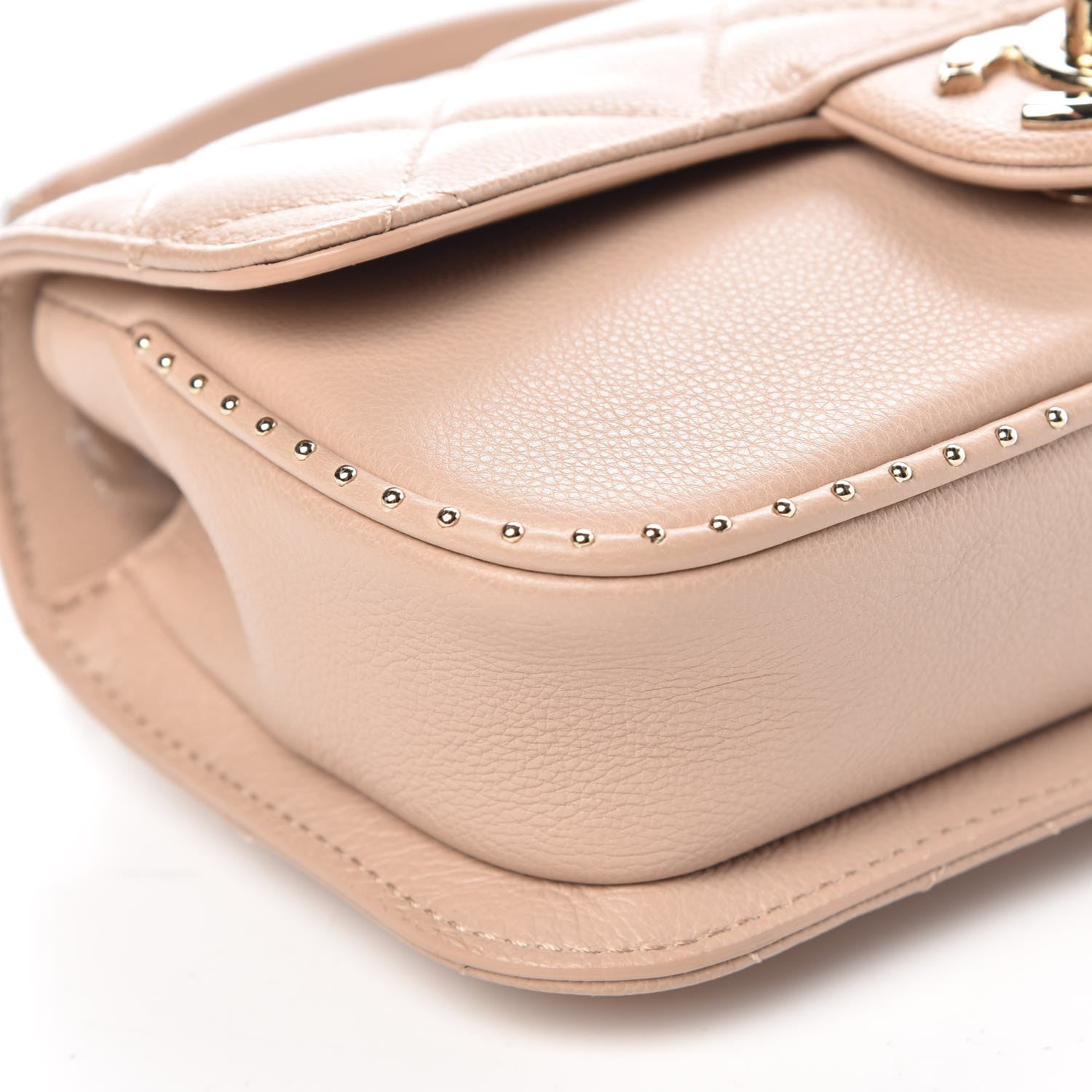 Chanel Caviar Quilted Mini Studded Flap Beige 9 of 11
