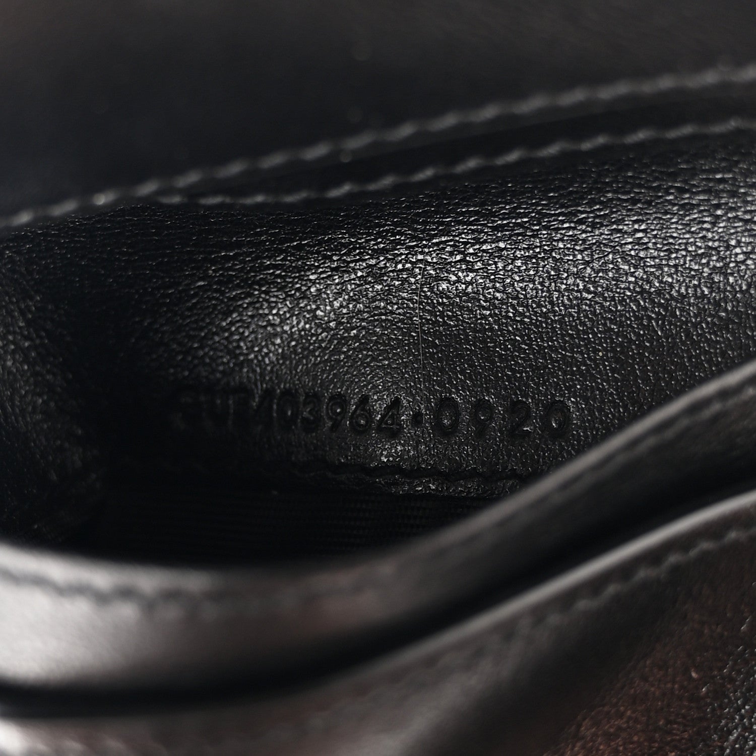 Saint Laurent Calfskin Crocodile Embossed Monogram Compact Wallet Black 7 of 7