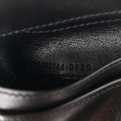 Saint Laurent Calfskin Crocodile Embossed Monogram Compact Wallet Black 7 of 7