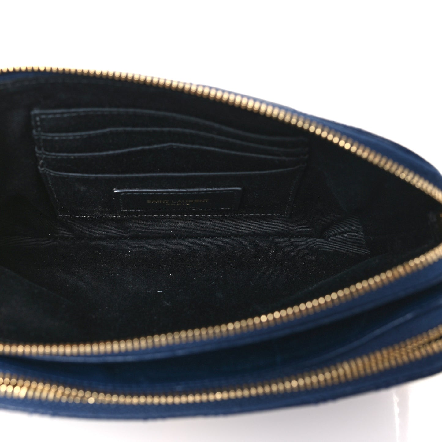 Grained Lambskin Quilted Mini Becky Double Zip Bag Blue Charron