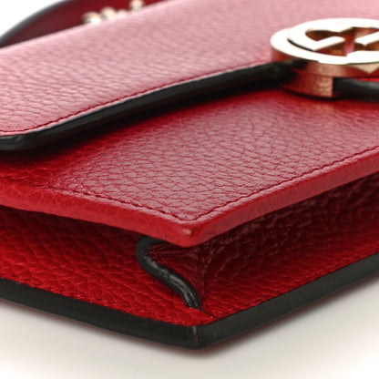 Gucci Dollar Calfskin Interlocking G Chain Wallet Red 8 of 12