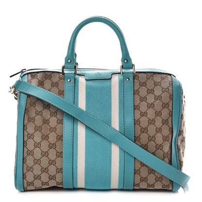 Gucci Monogram Vintage Web Medium Boston Teal 1 of 10