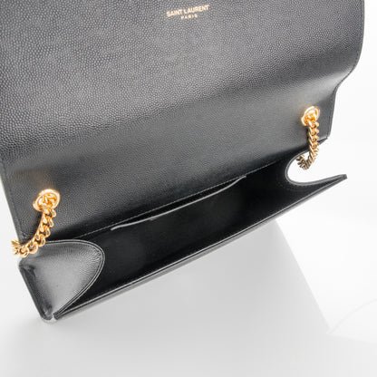 Saint Laurent Grain De Poudre Medium Classic Monogram Kate Satchel Black 6 of 6