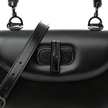 Gucci Boarded Dyana Lux Calfskin Web Monochrome Medium Bamboo 1947 Top Handle Bag Black 7 of 11