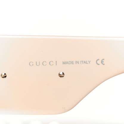 Gucci Acetate Crystal Oversize Hollywood Forever Sunglasses GG0144S Ivory 5 of 8