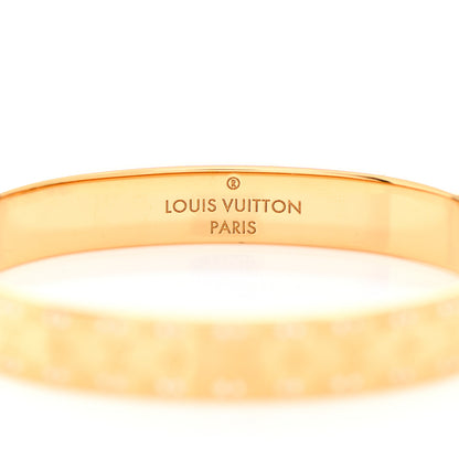 Louis Vuitton Brass Crystal Monogram Nanogram Strass Cuff S Gold 4 of 7