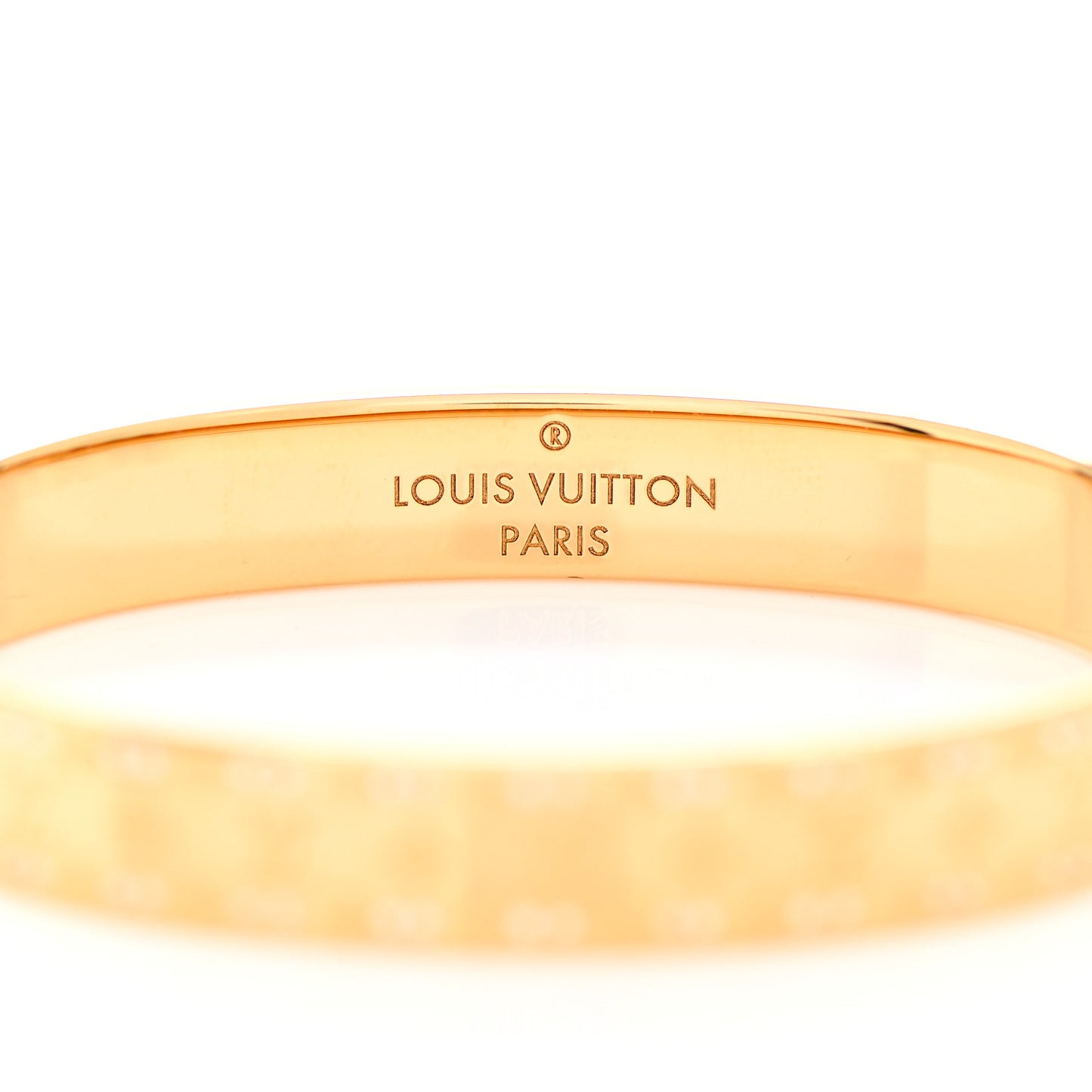 Brass Crystal Monogram Nanogram Strass Cuff S Gold