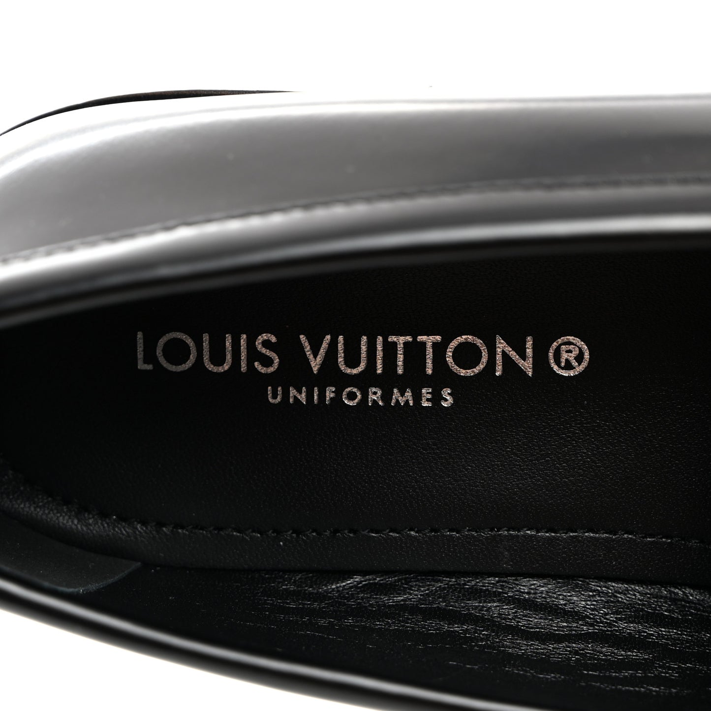 Glazed Calfskin Chess Flat Loafer 37.5 Black