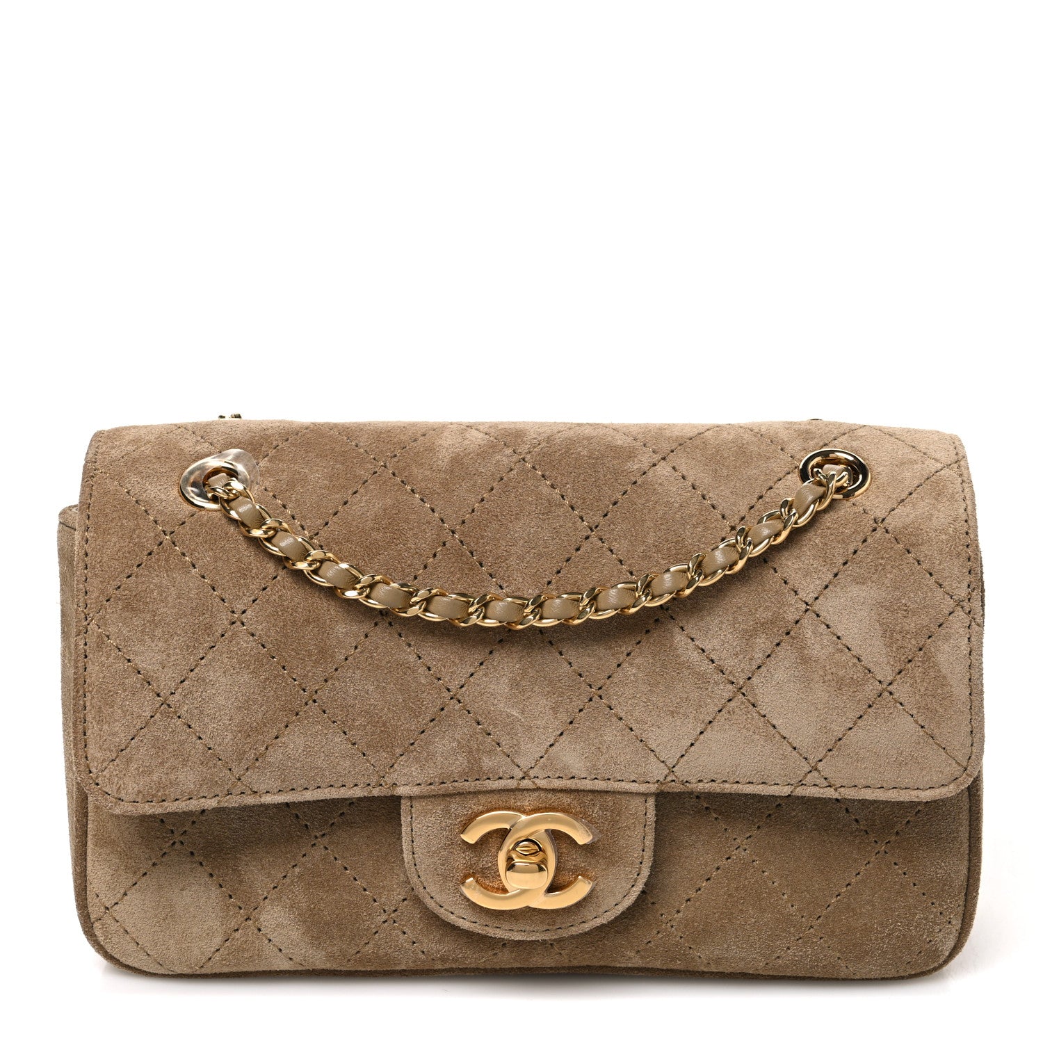 Chanel Suede Calfskin Mini Souplissimo Maxi Flap Dark Beige 1 of 11