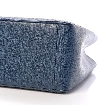 Chanel Caviar Quilted Grand Shopping Tote GST Dark Blue 9 of 10