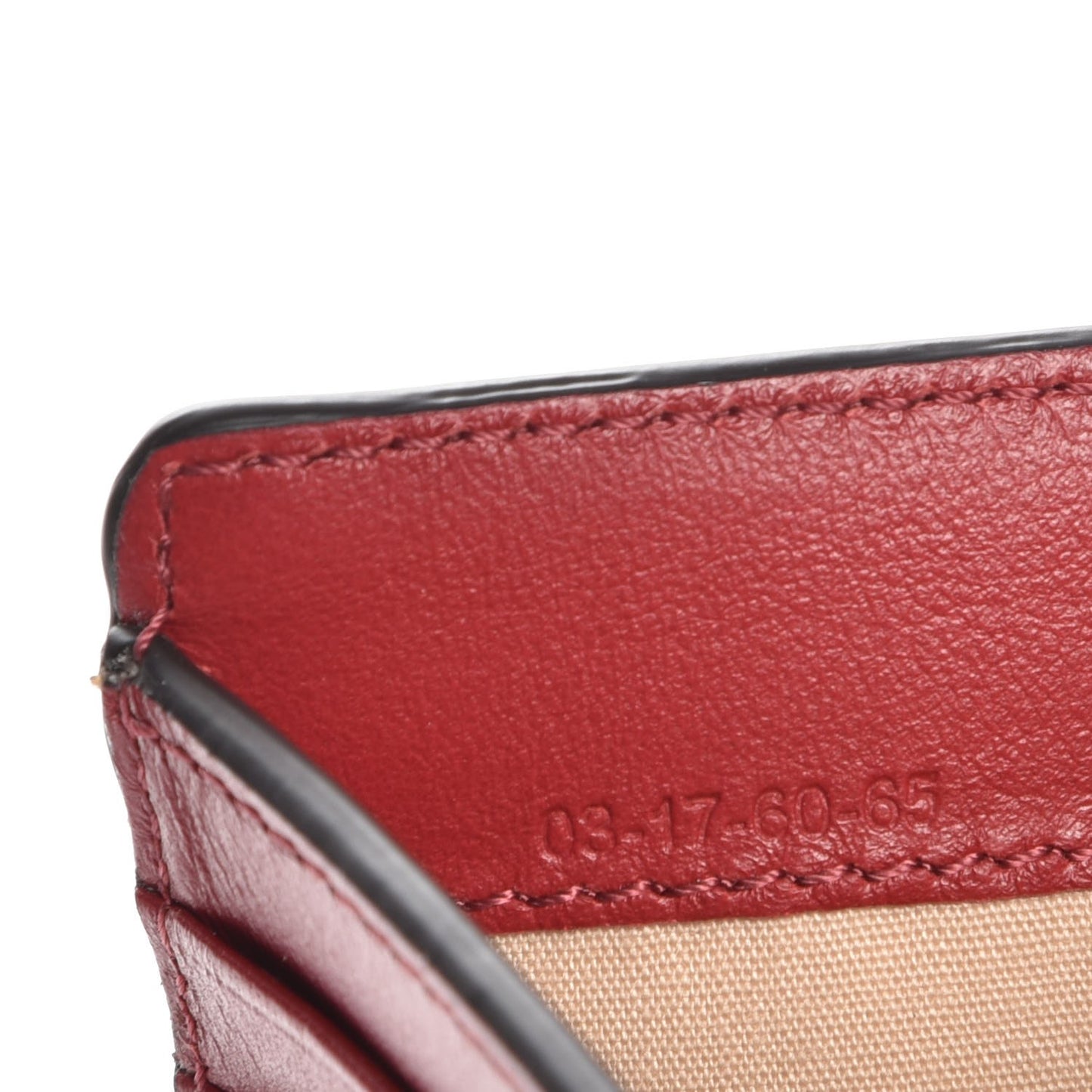 Grained Calfskin Alphabet Compact Wallet Terracotta Red