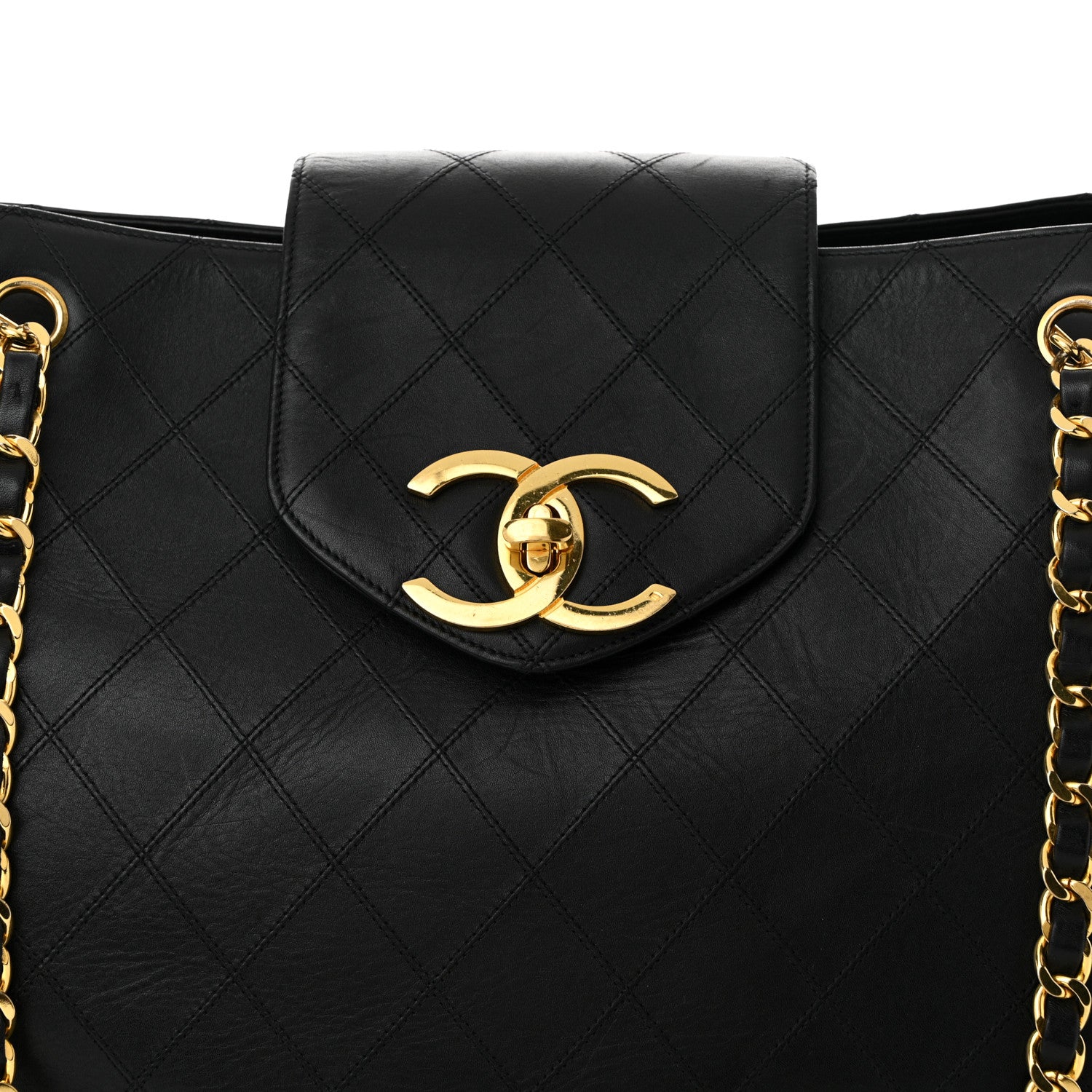 Chanel Calfskin Stitched XL Weekender Black 8 of 10