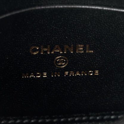 Chanel Lambskin Quilted Metal Top Handle Flap Clutch With Chain Black 6 of 12