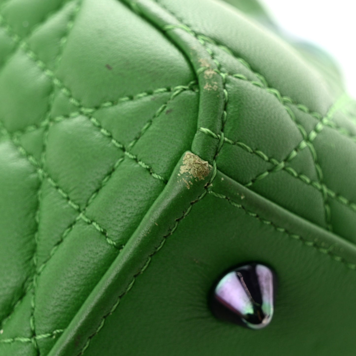 Lambskin Cannage Small Lady Dior Bright Green